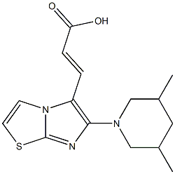 (2E)-3-[6-(3,5-dimethylpiperidin-1-yl)imidazo[2,1-b][1,3]thiazol-5-yl]acrylic acid Structure