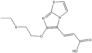 (2E)-3-{6-[2-(ethylthio)ethoxy]imidazo[2,1-b][1,3]thiazol-5-yl}acrylic acid Struktur