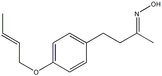 (2E)-4-{4-[(2E)-but-2-enyloxy]phenyl}butan-2-one oxime Struktur