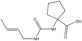 1-({[(2E)-but-2-enylamino]carbonyl}amino)cyclopentanecarboxylic acid Struktur