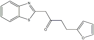1-(1,3-benzothiazol-2-yl)-4-(furan-2-yl)butan-2-one 化学構造式