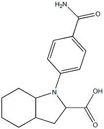 1-(4-carbamoylphenyl)-octahydro-1H-indole-2-carboxylic acid Structure