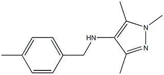 1,3,5-trimethyl-N-[(4-methylphenyl)methyl]-1H-pyrazol-4-amine,,结构式