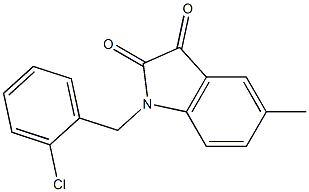 1-[(2-chlorophenyl)methyl]-5-methyl-2,3-dihydro-1H-indole-2,3-dione 结构式