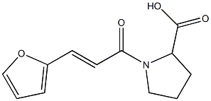 1-[(2E)-3-(2-furyl)prop-2-enoyl]pyrrolidine-2-carboxylic acid Struktur