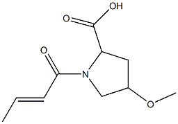 1-[(2E)-but-2-enoyl]-4-methoxypyrrolidine-2-carboxylic acid Struktur