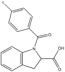 1-[(4-iodophenyl)carbonyl]-2,3-dihydro-1H-indole-2-carboxylic acid Struktur