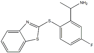 1-[2-(1,3-benzothiazol-2-ylsulfanyl)-5-fluorophenyl]ethan-1-amine Structure