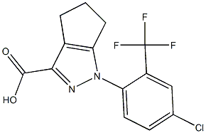 1-[4-chloro-2-(trifluoromethyl)phenyl]-1,4,5,6-tetrahydrocyclopenta[c]pyrazole-3-carboxylic acid 结构式