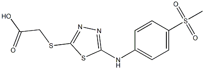 2-({5-[(4-methanesulfonylphenyl)amino]-1,3,4-thiadiazol-2-yl}sulfanyl)acetic acid Struktur