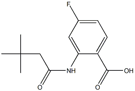 2-[(3,3-dimethylbutanoyl)amino]-4-fluorobenzoic acid Struktur