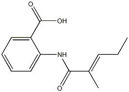 2-{[(2E)-2-methylpent-2-enoyl]amino}benzoic acid 结构式