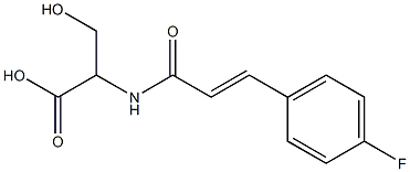 2-{[(2E)-3-(4-fluorophenyl)prop-2-enoyl]amino}-3-hydroxypropanoic acid Struktur