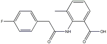 2-{[(4-fluorophenyl)acetyl]amino}-3-methylbenzoic acid Struktur