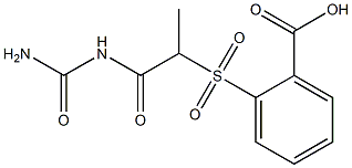 2-{[1-(carbamoylamino)-1-oxopropane-2-]sulfonyl}benzoic acid 化学構造式