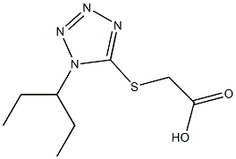 2-{[1-(pentan-3-yl)-1H-1,2,3,4-tetrazol-5-yl]sulfanyl}acetic acid Struktur