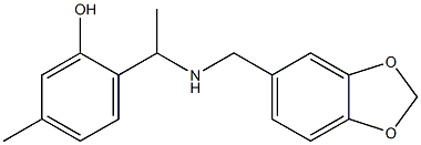 2-{1-[(2H-1,3-benzodioxol-5-ylmethyl)amino]ethyl}-5-methylphenol Structure