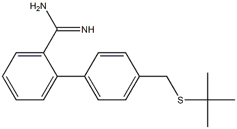 2-{4-[(tert-butylsulfanyl)methyl]phenyl}benzene-1-carboximidamide 结构式