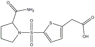 2-{5-[(2-carbamoylpyrrolidine-1-)sulfonyl]thiophen-2-yl}acetic acid Struktur