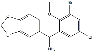 2H-1,3-benzodioxol-5-yl(3-bromo-5-chloro-2-methoxyphenyl)methanamine 结构式