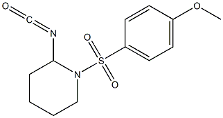 2-isocyanato-1-[(4-methoxybenzene)sulfonyl]piperidine Structure