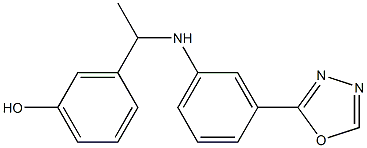3-(1-{[3-(1,3,4-oxadiazol-2-yl)phenyl]amino}ethyl)phenol Structure