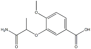3-(1-carbamoylethoxy)-4-methoxybenzoic acid Struktur