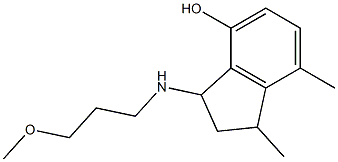 3-[(3-methoxypropyl)amino]-1,7-dimethyl-2,3-dihydro-1H-inden-4-ol Struktur