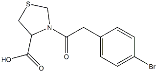 3-[(4-bromophenyl)acetyl]-1,3-thiazolidine-4-carboxylic acid Struktur