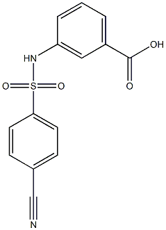 3-[(4-cyanobenzene)sulfonamido]benzoic acid Structure