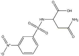 3-carbamoyl-2-[(3-nitrobenzene)sulfonamido]propanoic acid Struktur