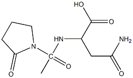 3-carbamoyl-2-[1-(2-oxopyrrolidin-1-yl)acetamido]propanoic acid Struktur