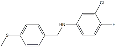 3-chloro-4-fluoro-N-{[4-(methylsulfanyl)phenyl]methyl}aniline Struktur