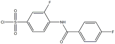 3-fluoro-4-[(4-fluorobenzene)amido]benzene-1-sulfonyl chloride Struktur