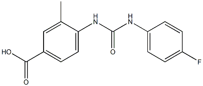 4-({[(4-fluorophenyl)amino]carbonyl}amino)-3-methylbenzoic acid Struktur