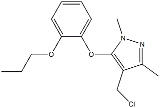 4-(chloromethyl)-1,3-dimethyl-5-(2-propoxyphenoxy)-1H-pyrazole Struktur