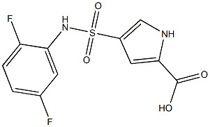4-[(2,5-difluorophenyl)sulfamoyl]-1H-pyrrole-2-carboxylic acid,,结构式