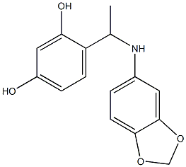 4-[1-(2H-1,3-benzodioxol-5-ylamino)ethyl]benzene-1,3-diol Struktur