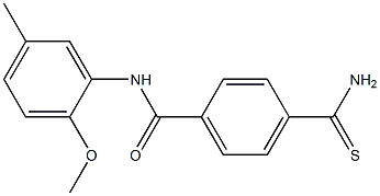 4-carbamothioyl-N-(2-methoxy-5-methylphenyl)benzamide Struktur
