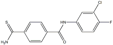 4-carbamothioyl-N-(3-chloro-4-fluorophenyl)benzamide Struktur