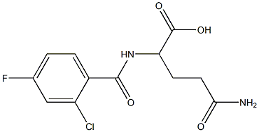 4-carbamoyl-2-[(2-chloro-4-fluorophenyl)formamido]butanoic acid Structure