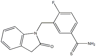 4-fluoro-3-[(2-oxo-2,3-dihydro-1H-indol-1-yl)methyl]benzene-1-carbothioamide Structure