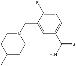 4-fluoro-3-[(4-methylpiperidin-1-yl)methyl]benzenecarbothioamide Struktur