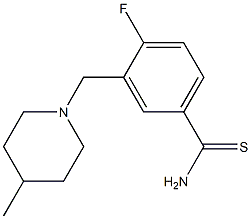 4-fluoro-3-[(4-methylpiperidin-1-yl)methyl]benzenecarbothioamide