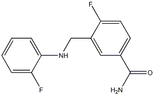 4-fluoro-3-{[(2-fluorophenyl)amino]methyl}benzamide,,结构式