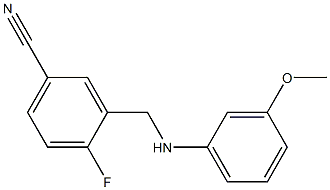 4-fluoro-3-{[(3-methoxyphenyl)amino]methyl}benzonitrile Struktur
