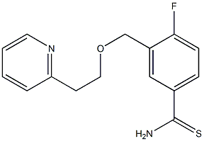 4-fluoro-3-{[2-(pyridin-2-yl)ethoxy]methyl}benzene-1-carbothioamide Struktur