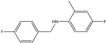 4-fluoro-N-[(4-fluorophenyl)methyl]-2-methylaniline Struktur