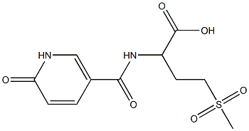 4-methanesulfonyl-2-[(6-oxo-1,6-dihydropyridin-3-yl)formamido]butanoic acid Struktur