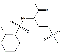 4-methanesulfonyl-2-{[(2-methylpiperidine-1-)sulfonyl]amino}butanoic acid Structure